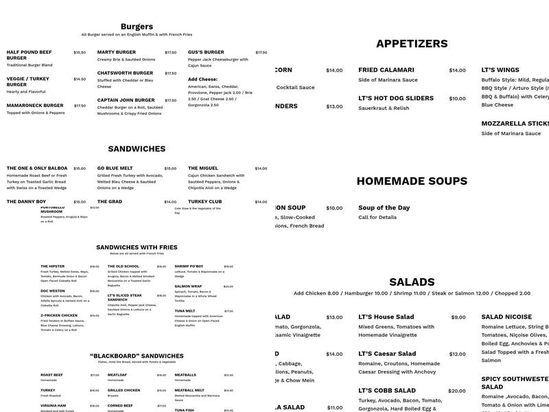 Larchmont Tavern Menu