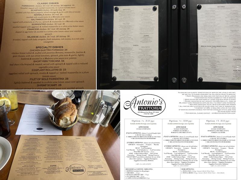 Antonio's Trattoria Menu