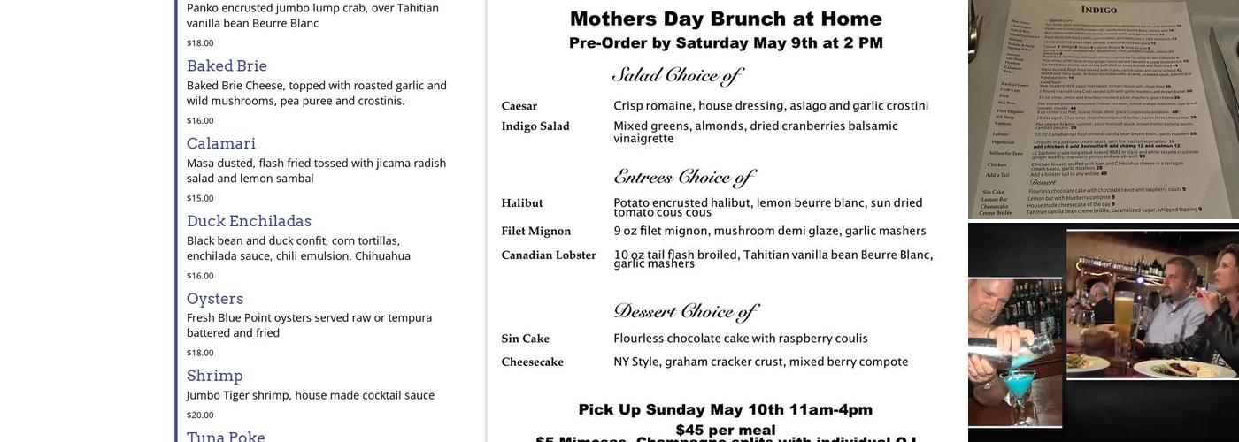 Indigo Restaurant Menu