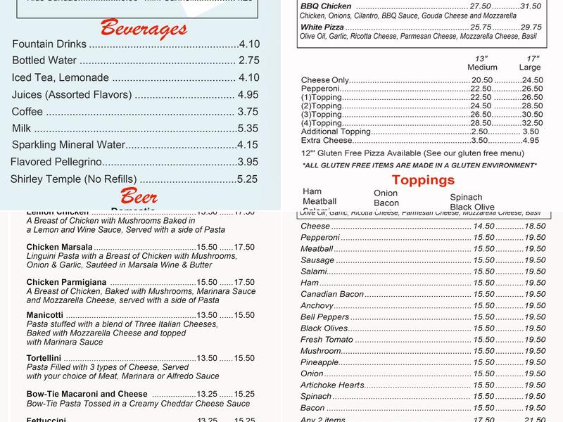 Filippi's Pizza Grotto Kearny Mesa Menu