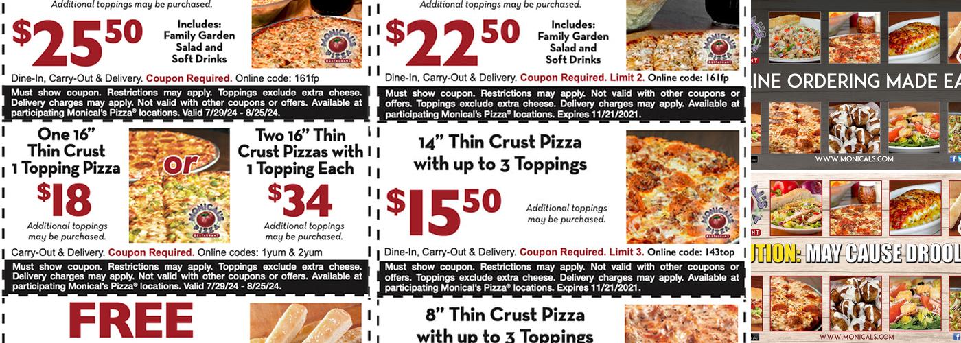 Monical's Pizza Menu