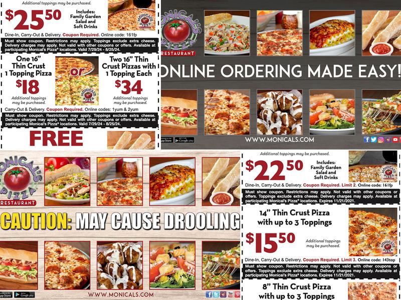 Monical's Pizza Menu