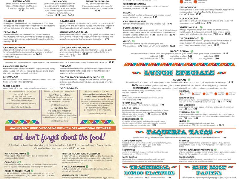 Blue Moon Mexican Cafe Menu