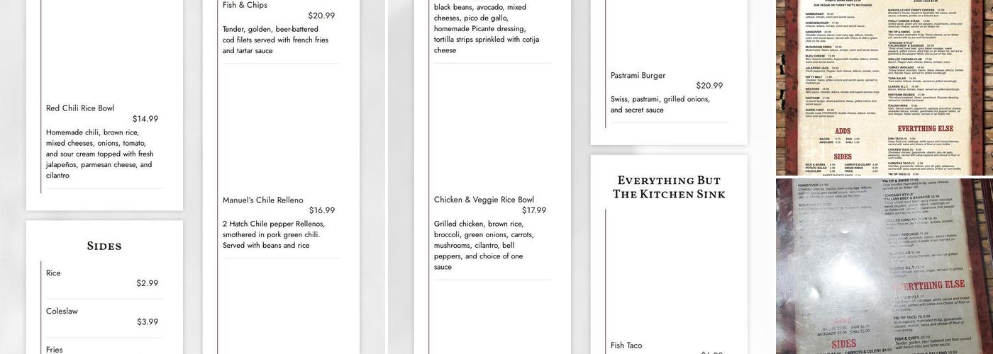 Chief's Burgers & Brew Menu