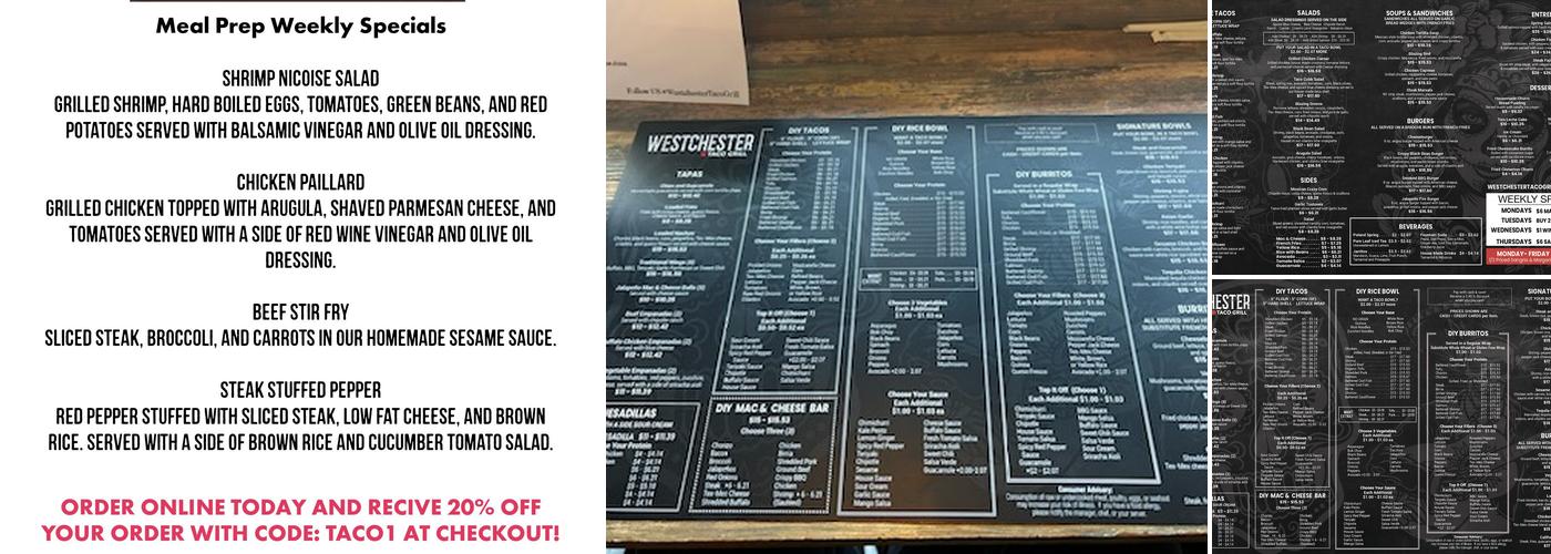 Westchester Taco Grill Menu