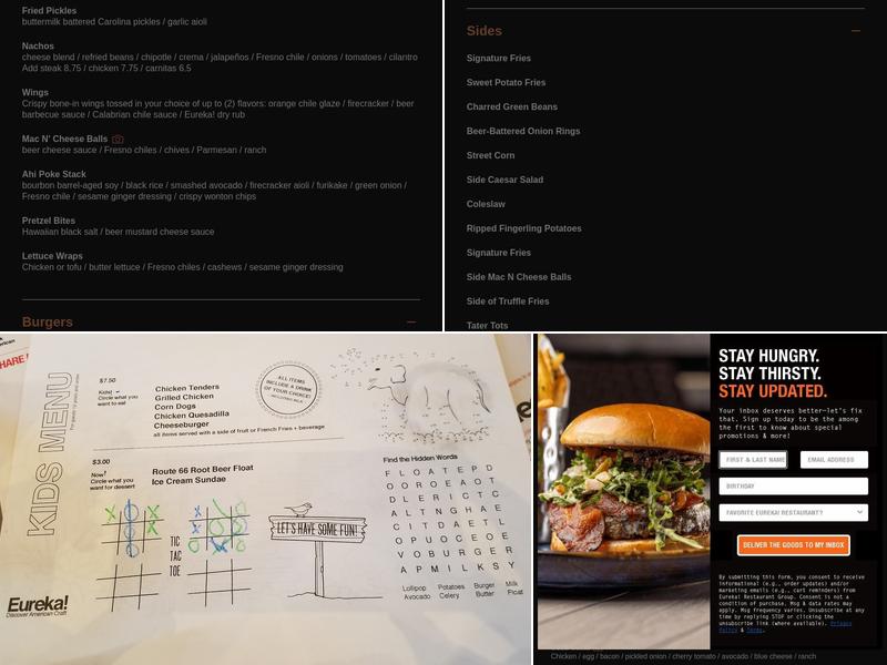 Eureka! Menu
