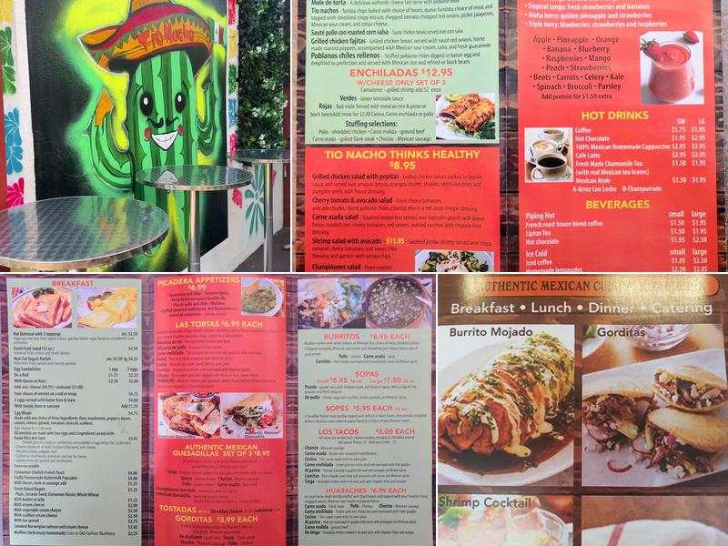 Tio Nacho Menu