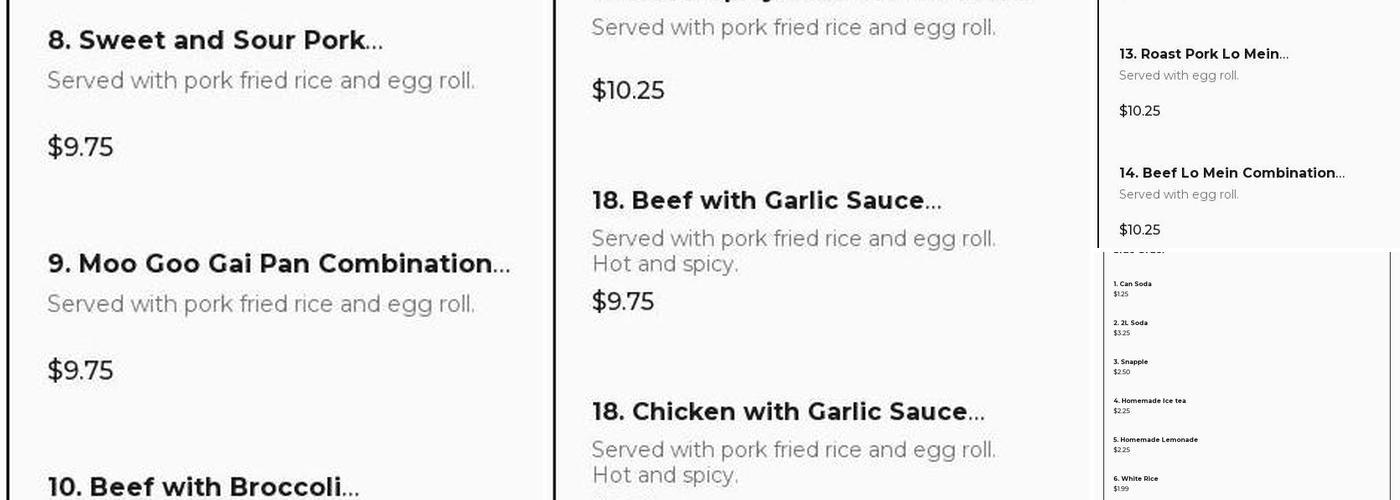 Red Ruby Menu