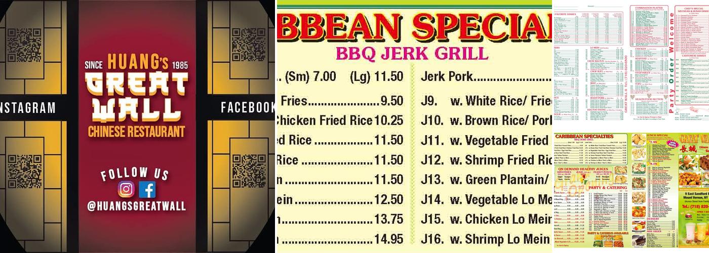 Great Wall Chinese Food Menu