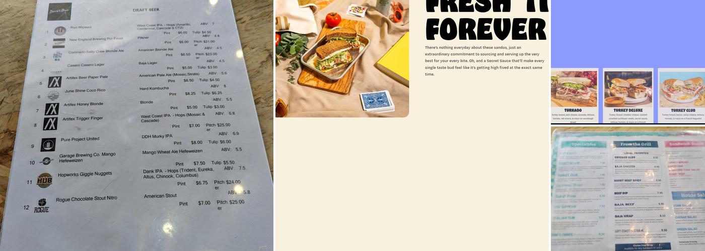 Board & Brew - Del Sur Menu