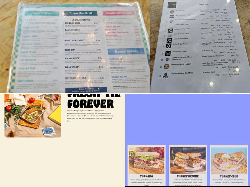 Board & Brew - Del Sur Menu