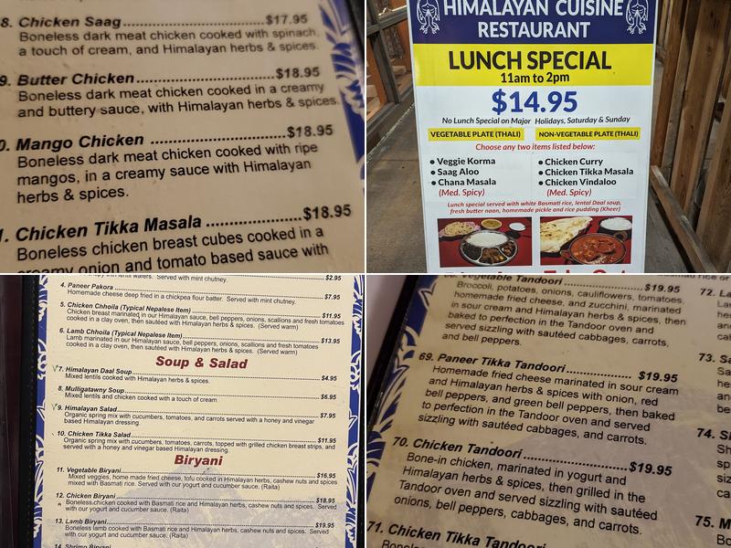 Himalayan Cuisine Menu