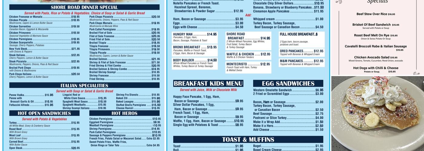 Shore Road Diner Menu