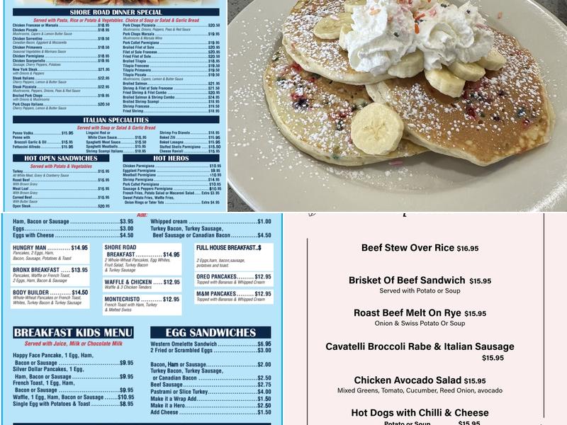 Shore Road Diner Menu