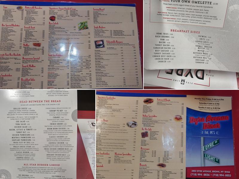Dyre Ave Diner Menu