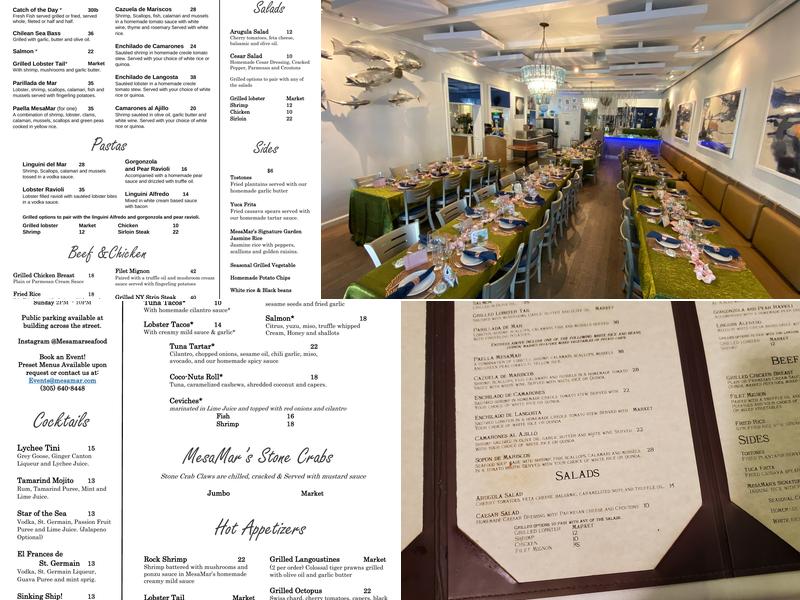 MesaMar Seafood Table Menu