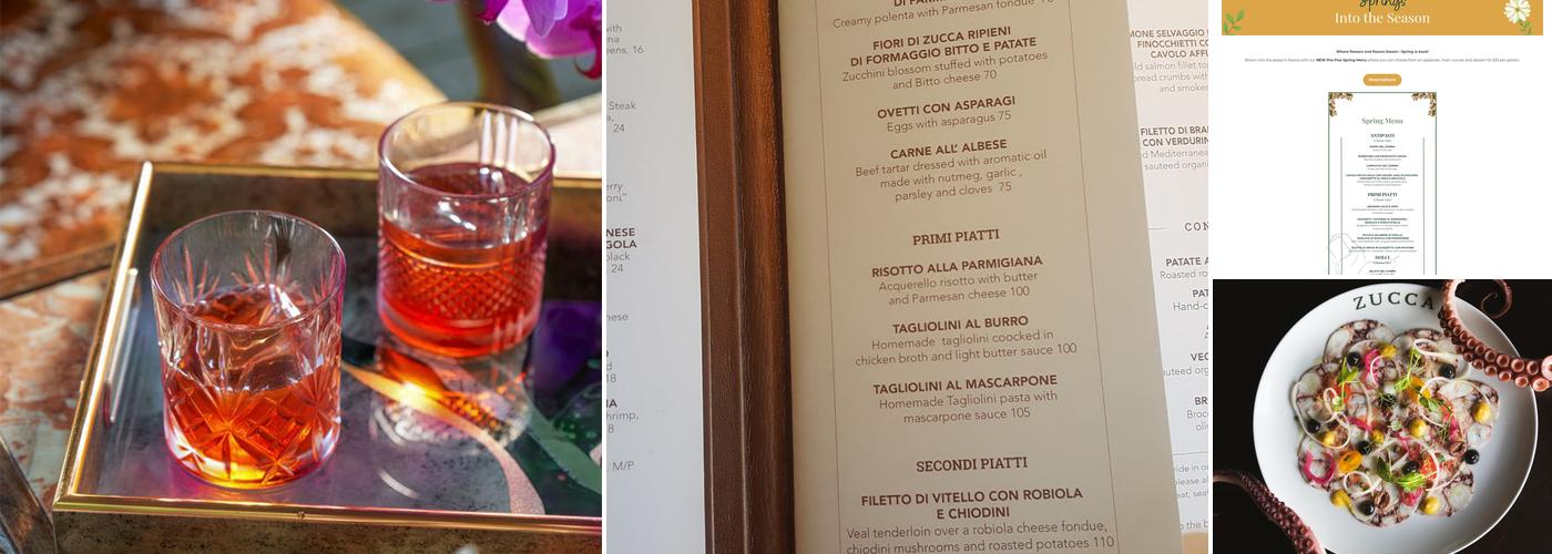 Zucca Menu