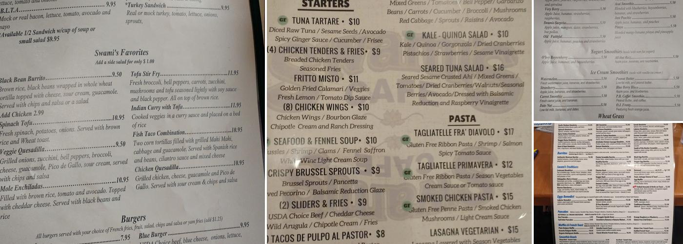 Swami's Cafe Encinitas Inland Menu