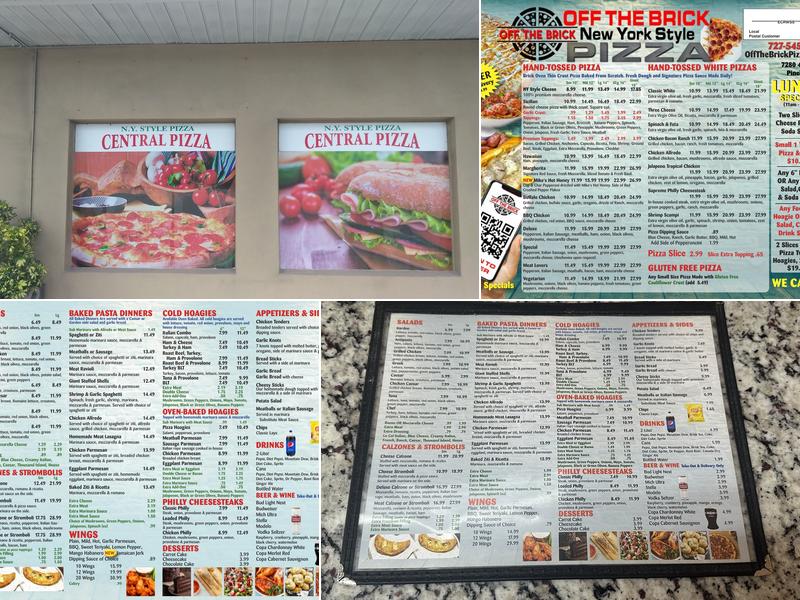 Central Pizza-Off The Brick Menu