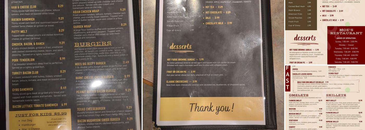 Moe's Restaurant Menu