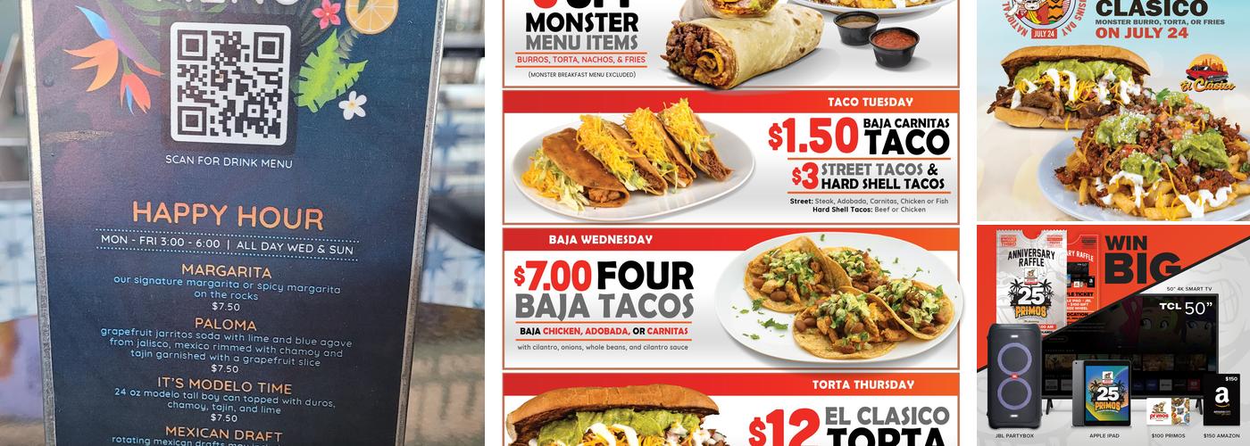 Los Primos Mexican Food Menu