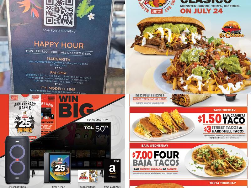 Los Primos Mexican Food Menu