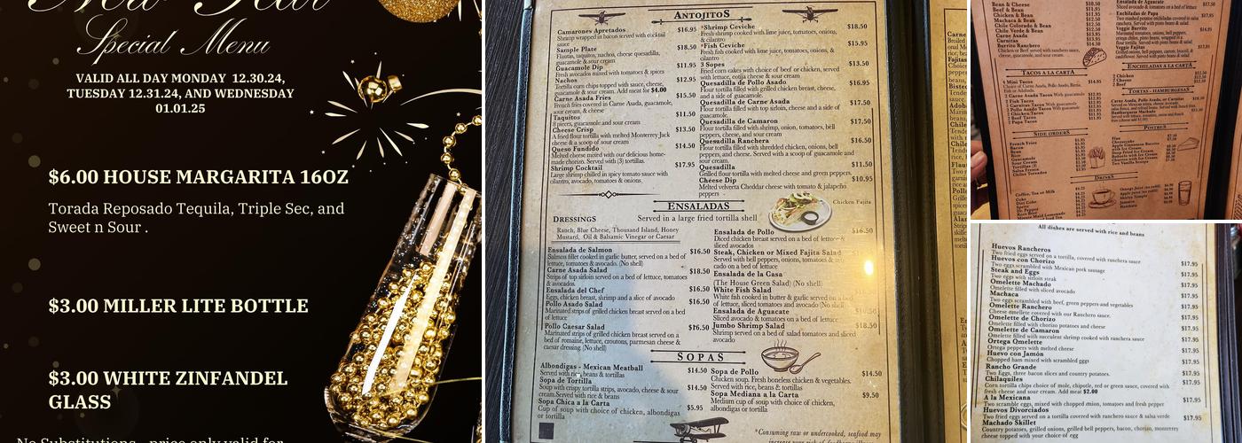 Casa Machado Restaurant Menu