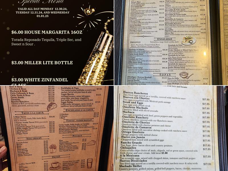 Casa Machado Restaurant Menu