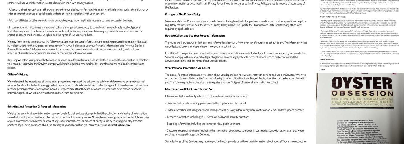 Caffe Regatta Menu
