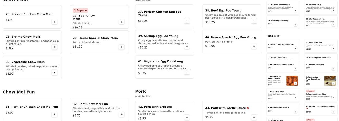 China Express Menu