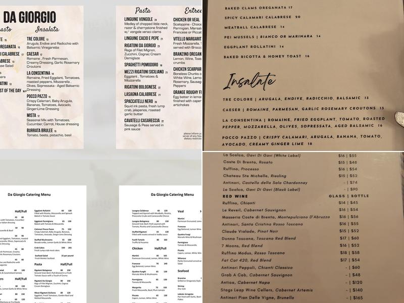 Da Giorgio Menu