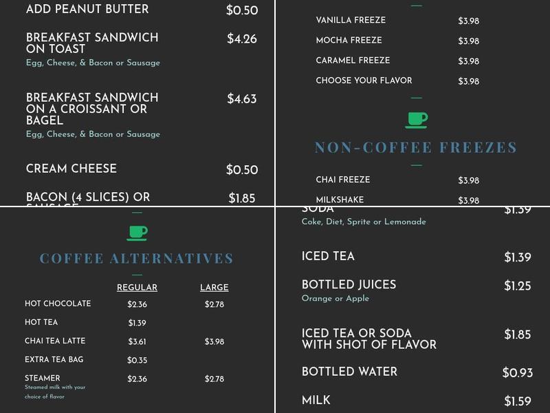 The Bookmark: Coffee and Company Menu
