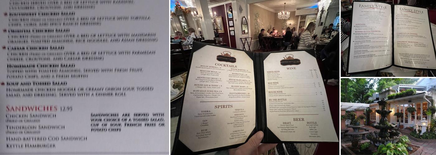 Kopper Kettle Inn Restaurant Menu