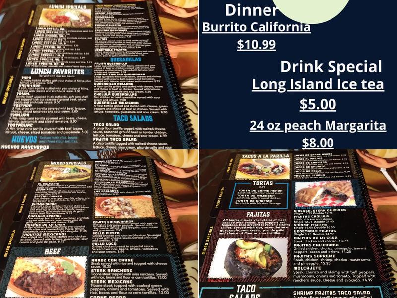 Cholula Mexican Restaurant 4 Menu