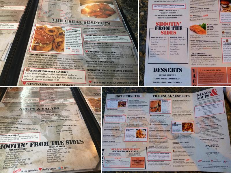B&C's Hideout Menu