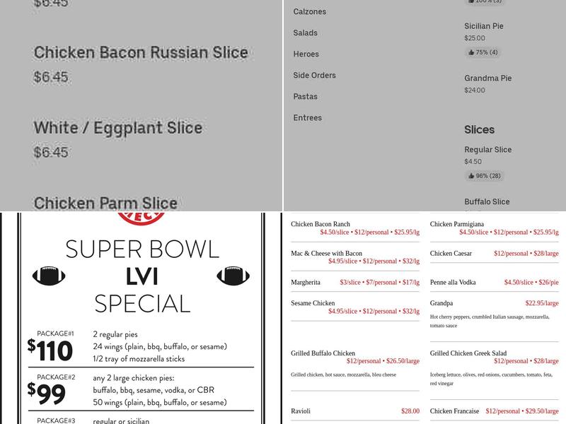 Villa Meci Pizzeria Menu