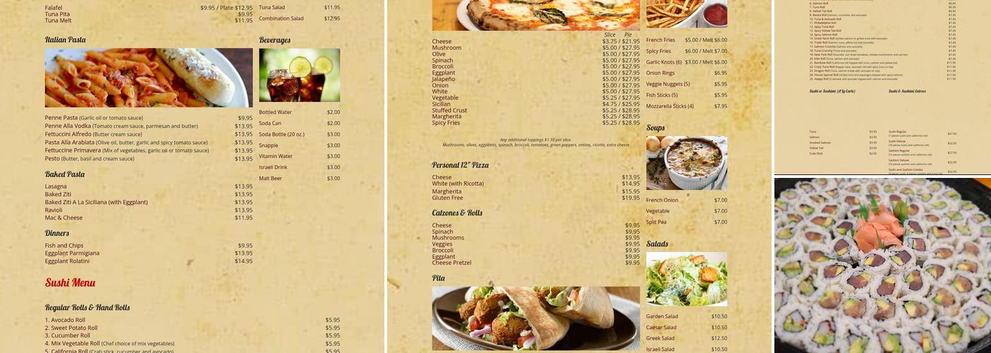 Elite Pizza Menu