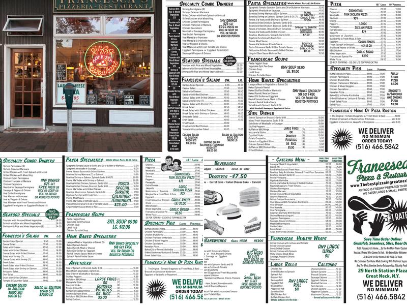Francesca's Pizzeria Menu