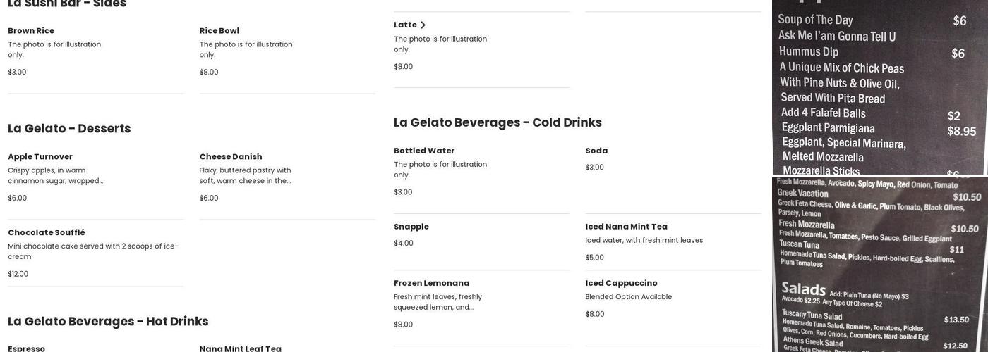 La Pizzeria Menu