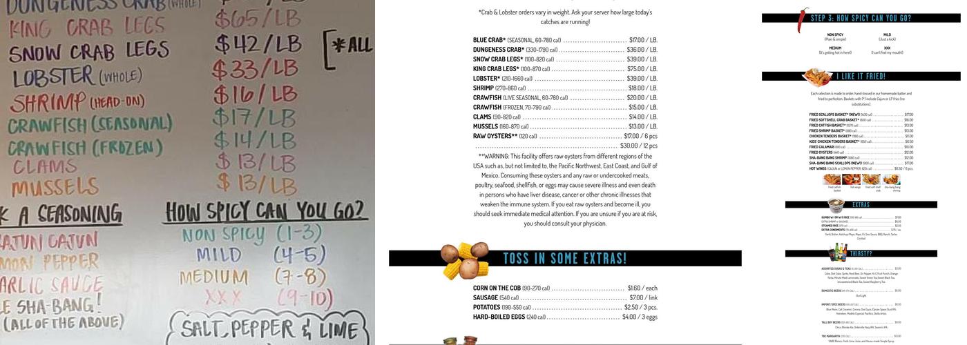 The Boiling Crab Menu
