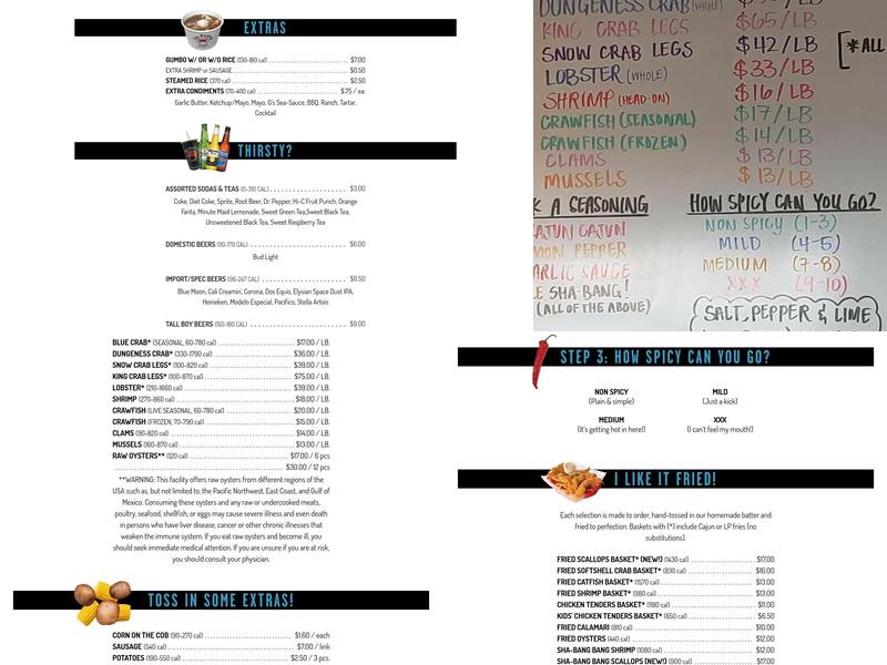 The Boiling Crab Menu
