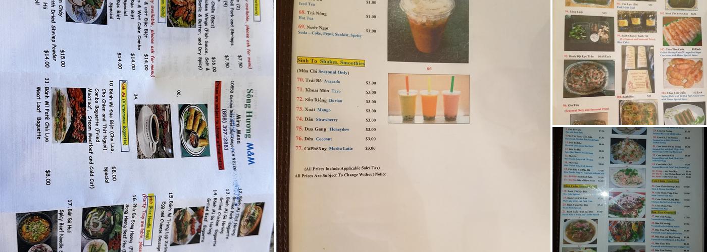 Sông Hương-Góc Huế Menu