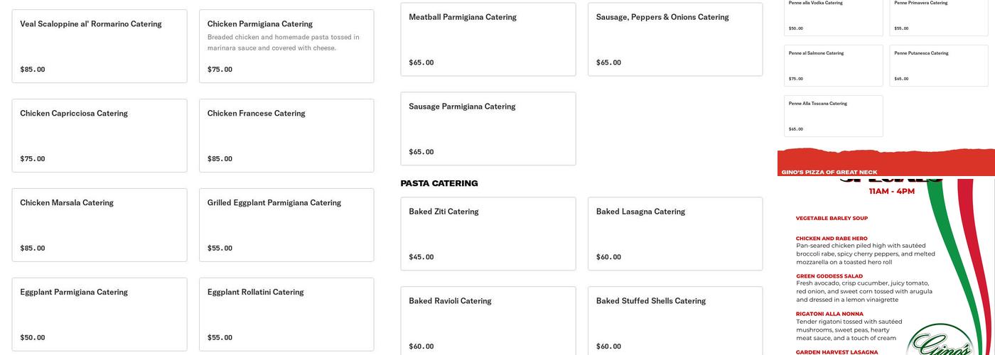 Gino's Pizza of Great Neck Menu