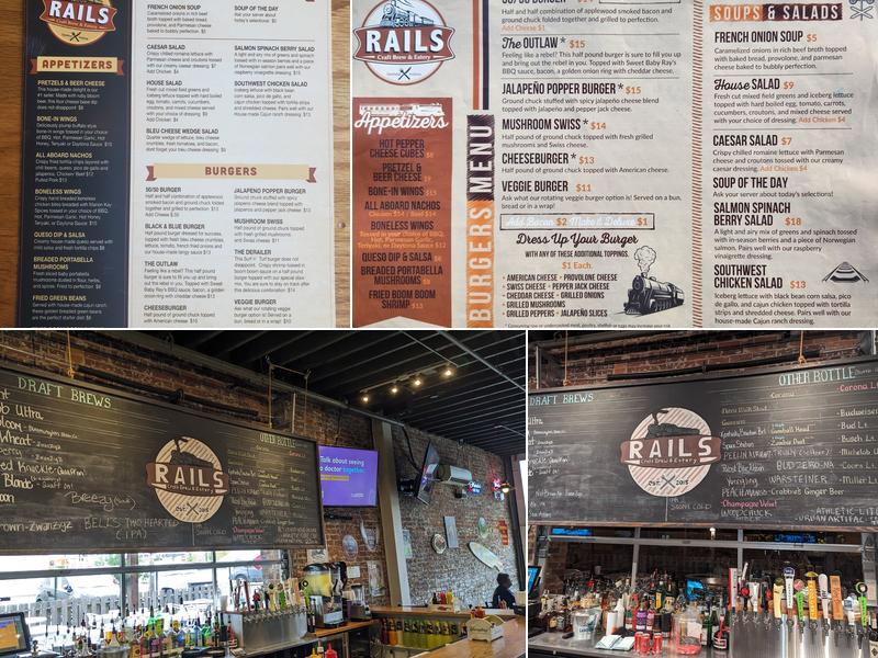 Rails Craft Brew & Eatery Menu