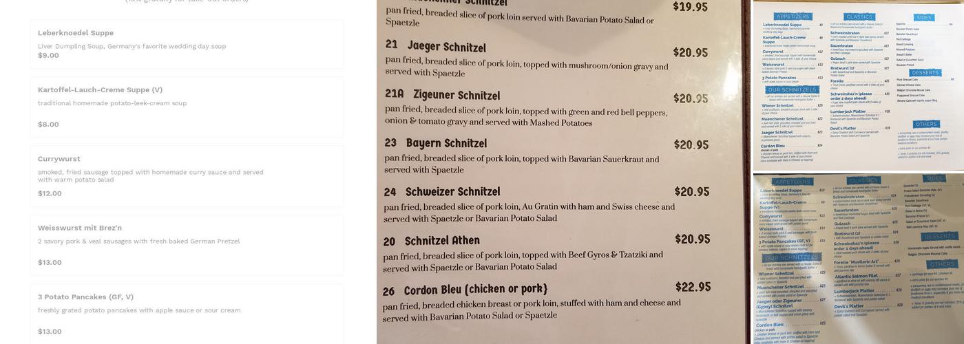 Sandra's German Restaurant Menu