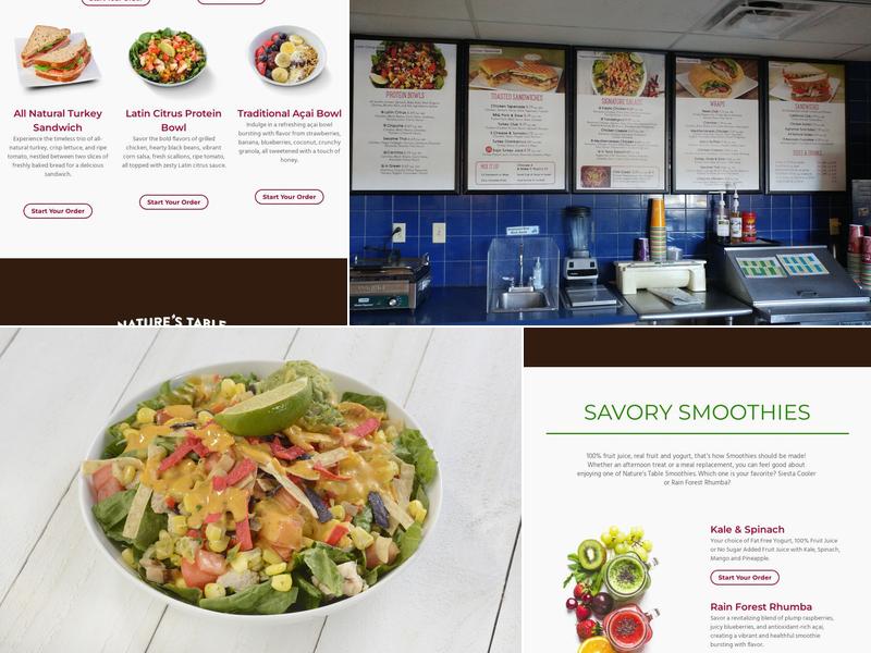 Nature's Table Menu