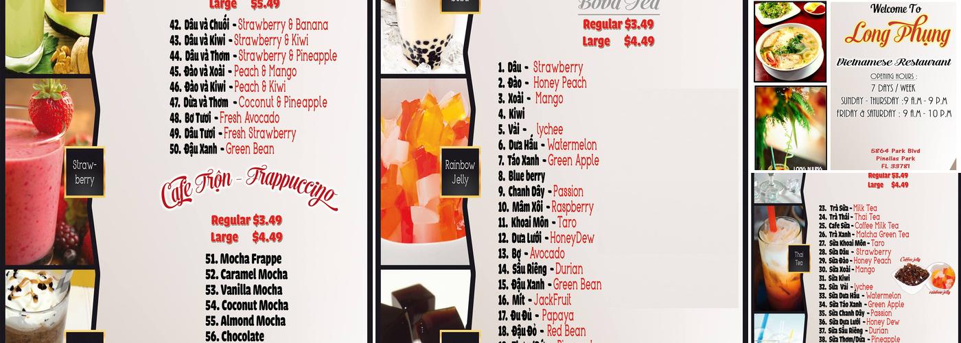 Long Phung Cafe Menu