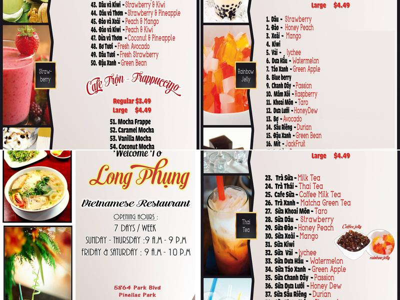 Long Phung Cafe Menu