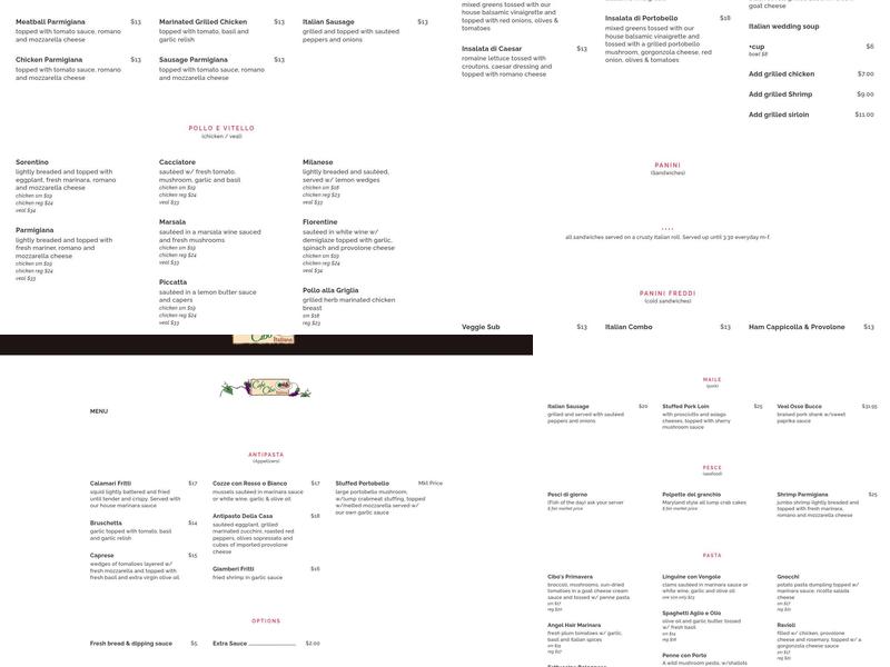 Cafe Cibo Menu
