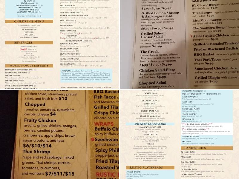 R'z Cafe And Catering Menu